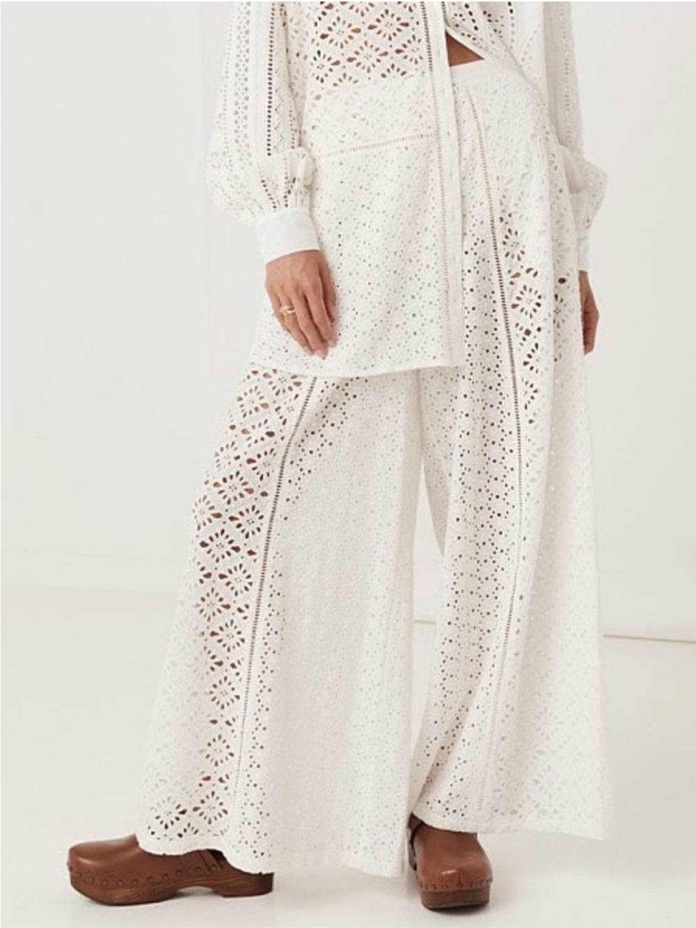 Spell Lottie Eyelet Pants, size XS, Organic Cotton